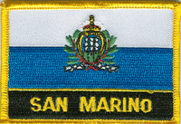 San Marino Flag Patch - Rectangle With Name