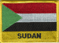 Sudan Flag Patch - Rectangle With Name