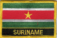 Suriname Flag Patch - Rectangle With Name