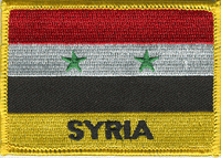 Syria Flag Patch - Rectangle With Name